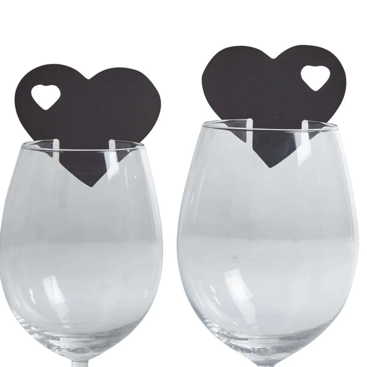 Marque verre coeur noir x10