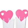 Marque verre coeur rose fuchsia x10