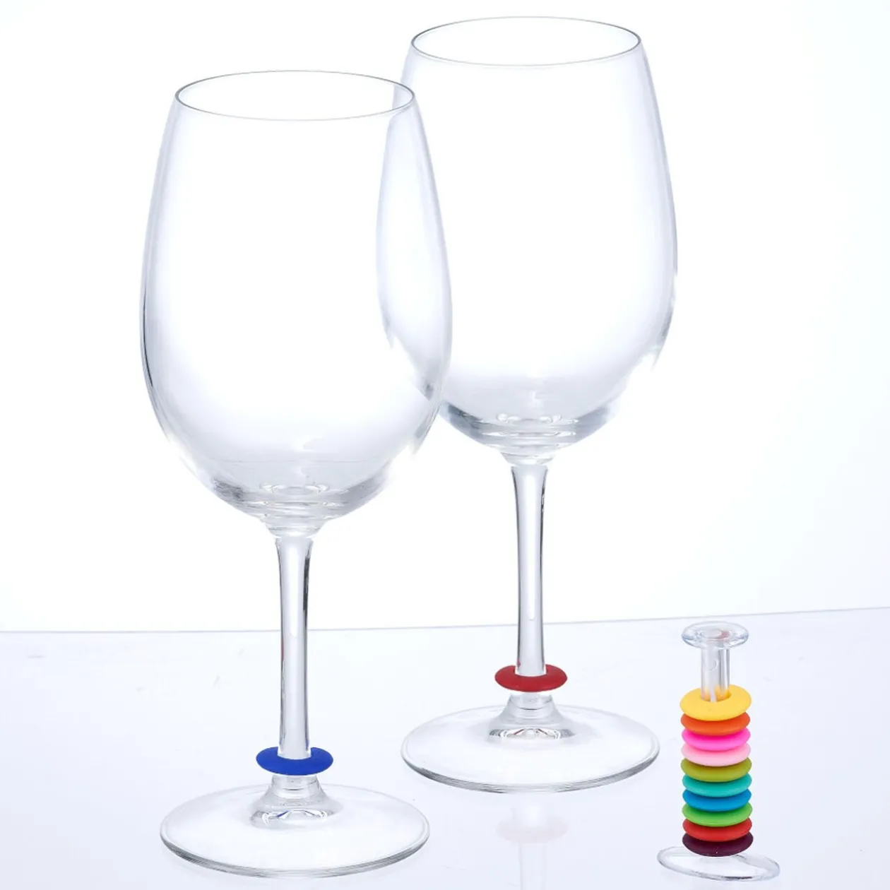 Marqueur multicolore rond pour verre à pied x12