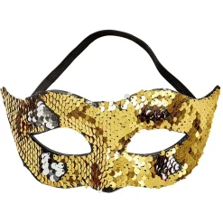 Masque à sequins doré argenté