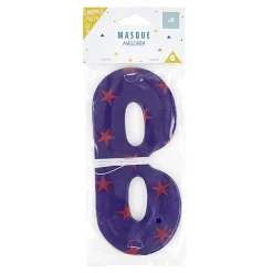 Masque de fête bleu motifs étoiles roses x8