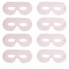 Masque de fête motif zig zag blanc et rose en carton x 8