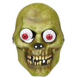Masque enfant Halloween zombie vert yeux exorbités rouges