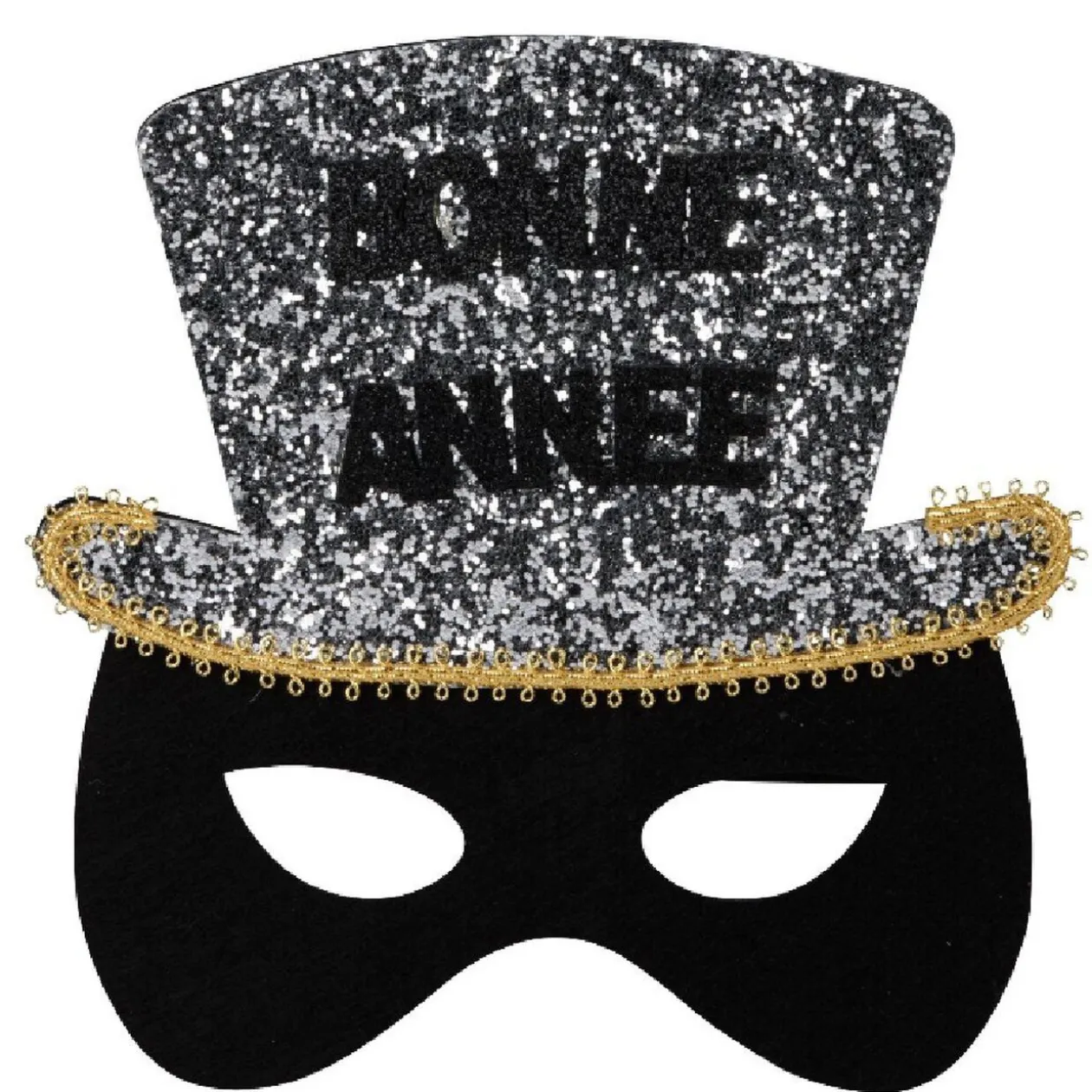 Masque loup pailleté "Bonne Année"