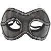 Masque loup vénitien noir et gris argenté
