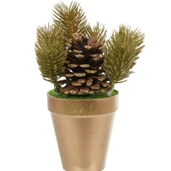 Mini arbre en pot doré