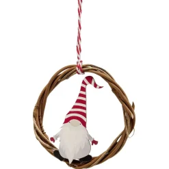 Mini couronne Noël à suspendre en bois Ø9 cm