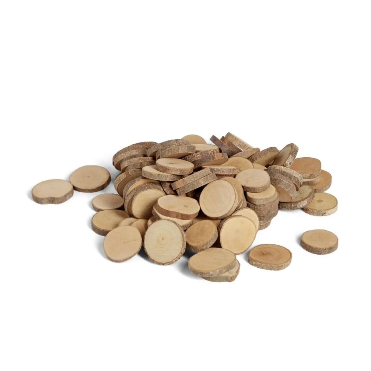 Mini rondin de bois Ø5cm dans filet 100 pièces