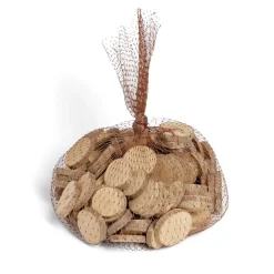 Mini rondin de bois Ø5cm dans filet 100 pièces