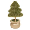Mini sapin vert artificiel dans pot doré