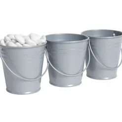 Mini seau argenté x3