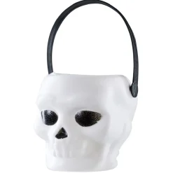 Mini seau forme tête de mort blanc et noir x6
