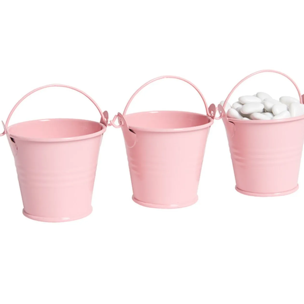 Mini seau rose x3