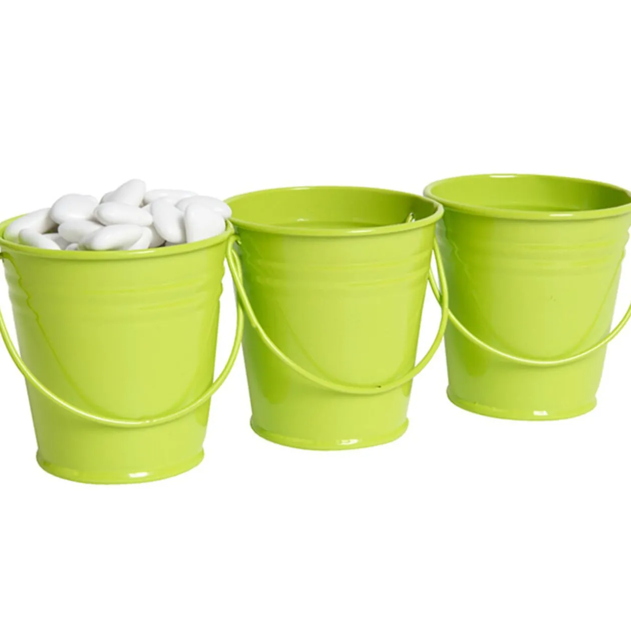 Mini seau vert anis x3