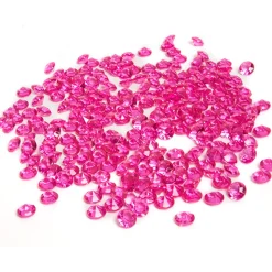 Minis diamants décoratifs roses fuchsia transparents