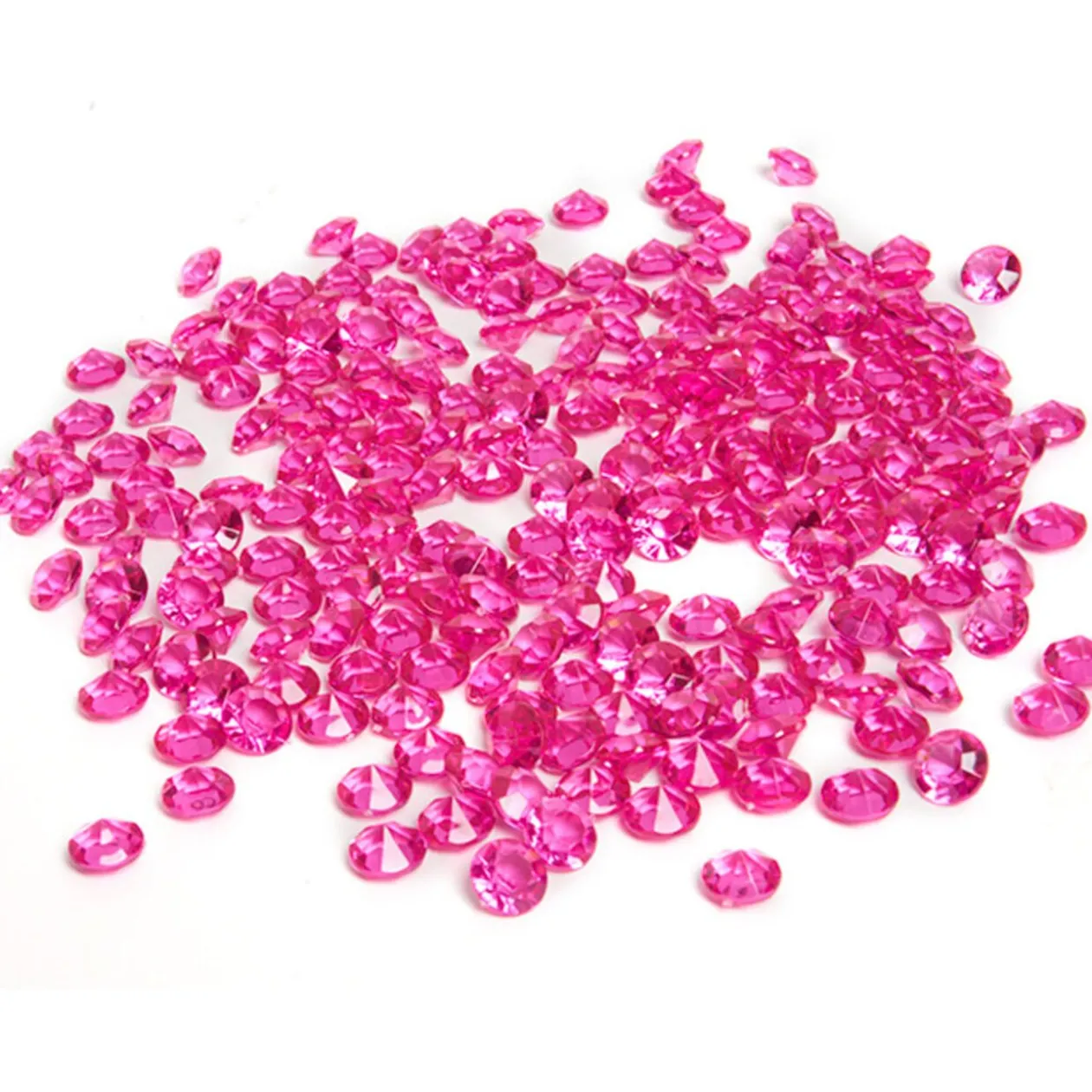 Minis diamants décoratifs roses fuchsia transparents