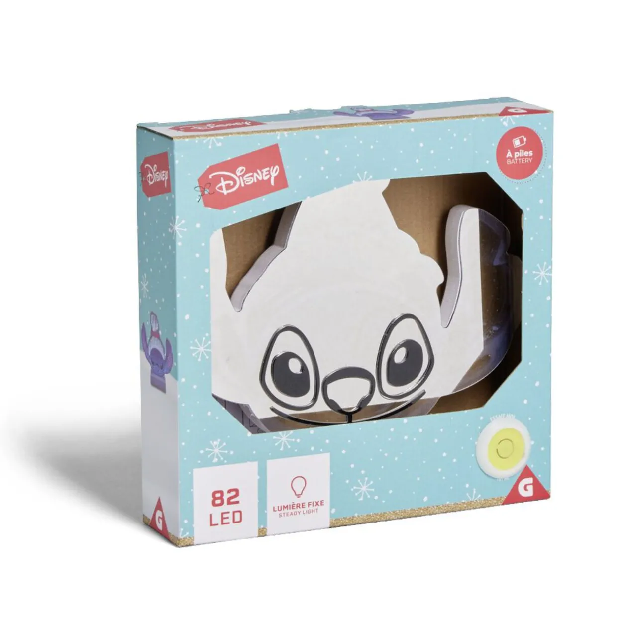 Miroir LED Disney Stitch effet infini à piles H19cm