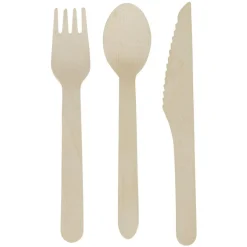 Ménagère bois de bouleau fourchette couteau cuillère x150