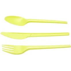 Ménagère réutilisable en amidon de maïs 6 personnes jaune