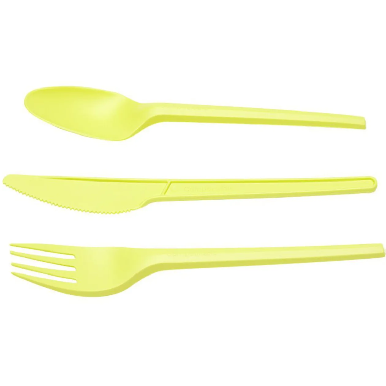 Ménagère réutilisable en amidon de maïs 6 personnes jaune