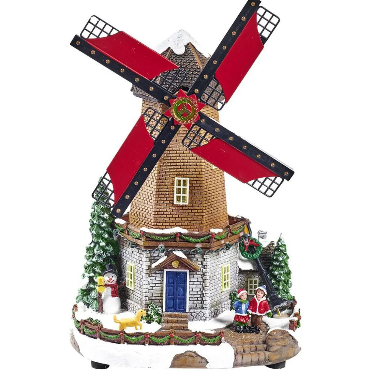 Moulin à vent lumineux animé et musical Village de Noël
