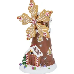 Moulin à vent lumineux musical animé 18LED H22cm