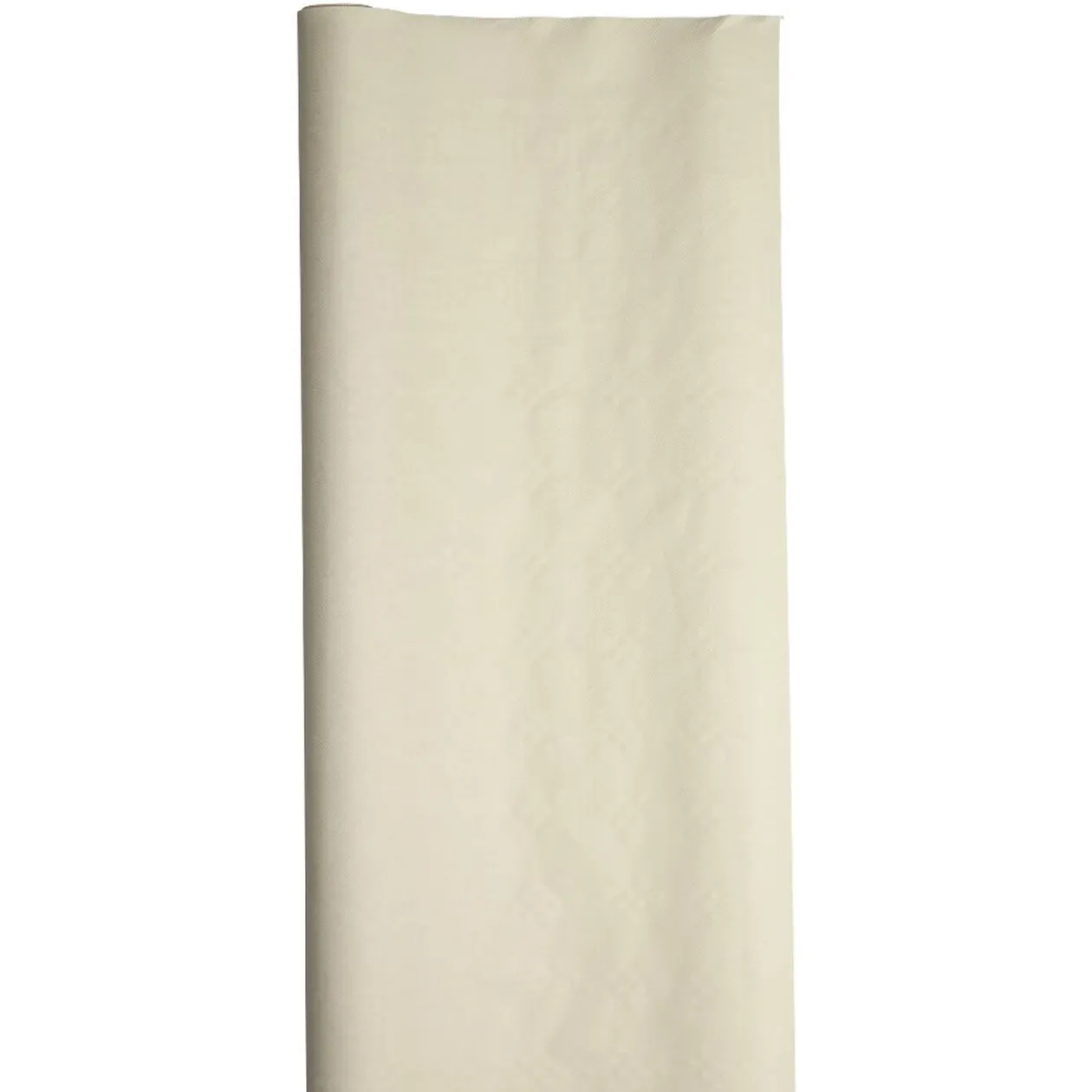 Nappe damassée blanc lin en papier 6 m