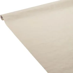 Nappe damassée blanc lin en papier 6 m