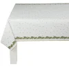 Nappe damassée blanche bordure houx