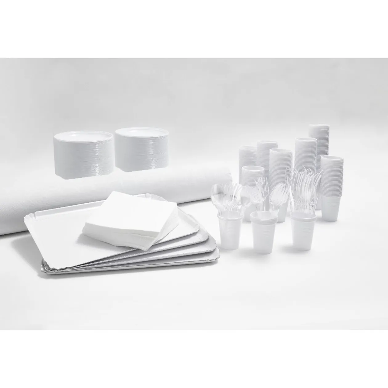 Nappe damassée blanche en papier 100 m