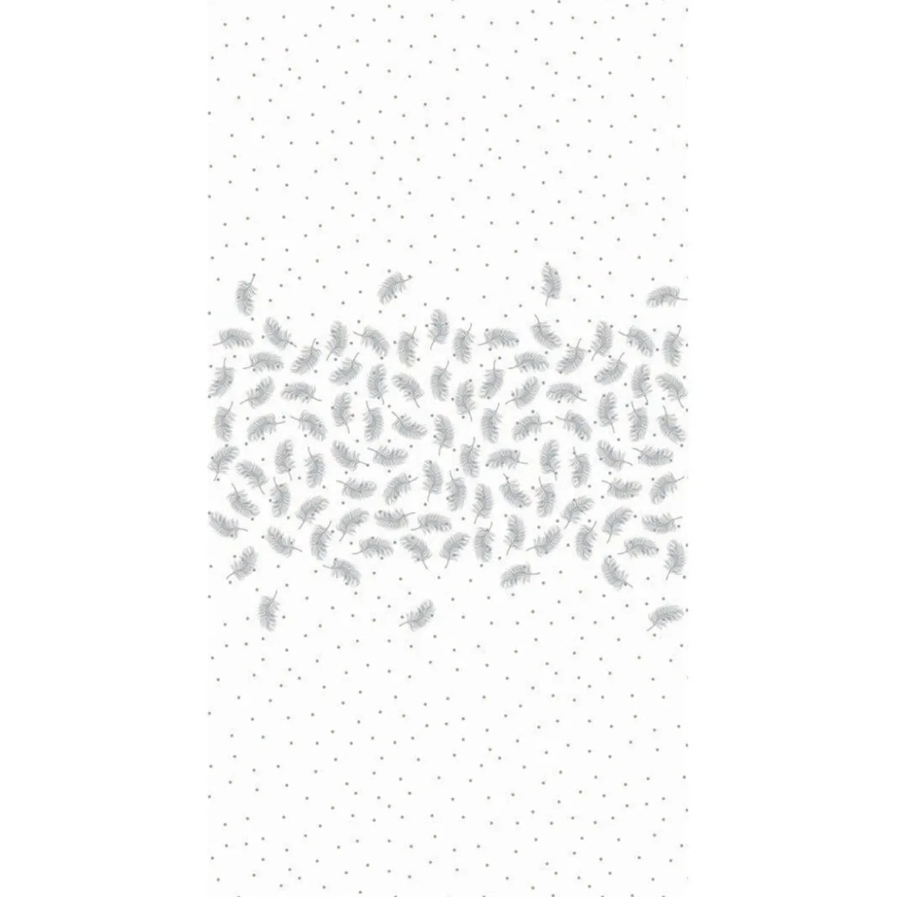 Nappe damassée en papier blanc motif plumes