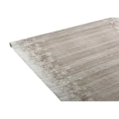 Nappe damassée motif effet bois bordure flocons