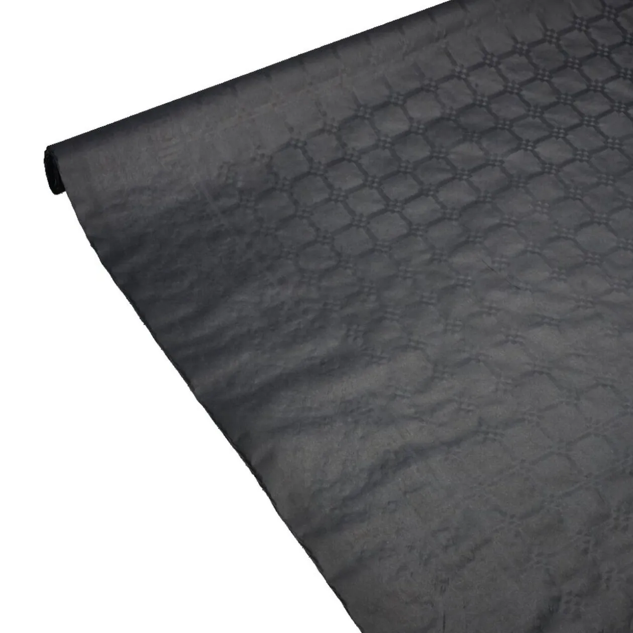 Nappe damassée noire en papier 6 m
