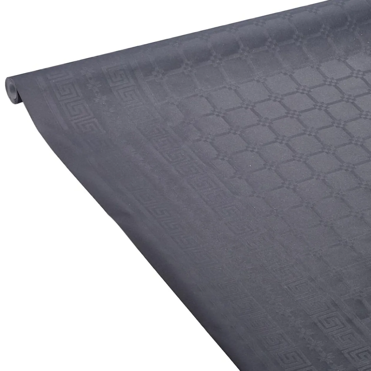 Nappe damassée noire en papier 6 m