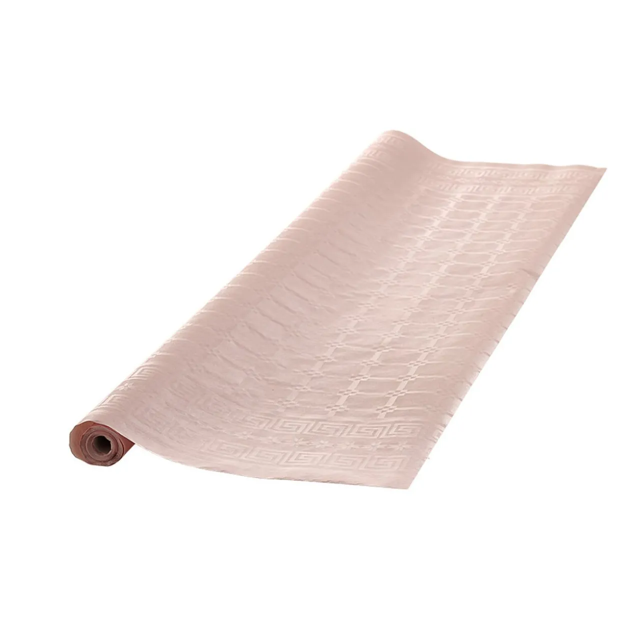 Nappe damassée rose pâle en papier L 6 m