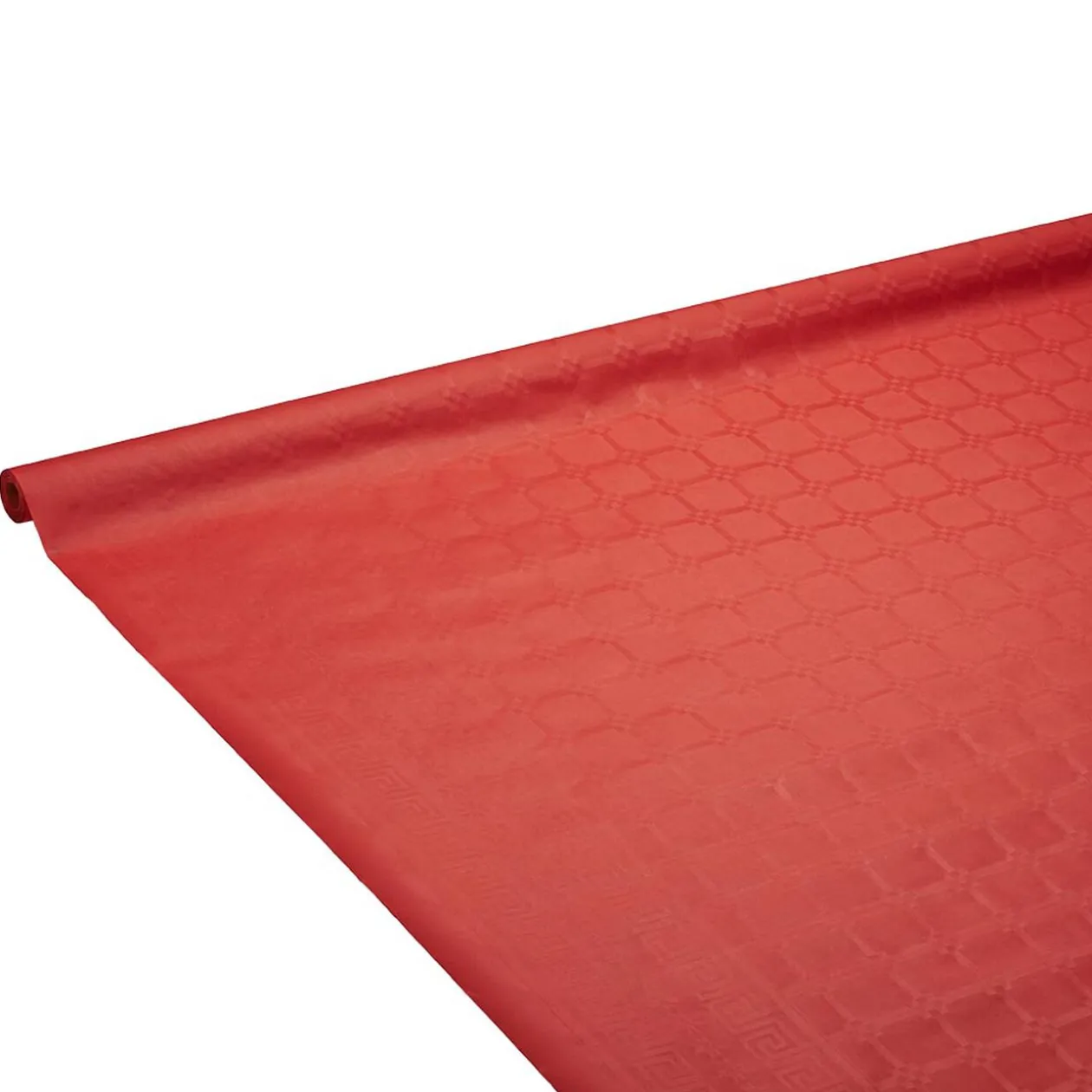 Nappe damassée rouge en papier 6 m