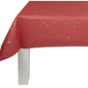 Nappe damassée rouge et étoiles dorées
