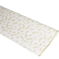 Nappe en papier blanc motif confetti doré 6m