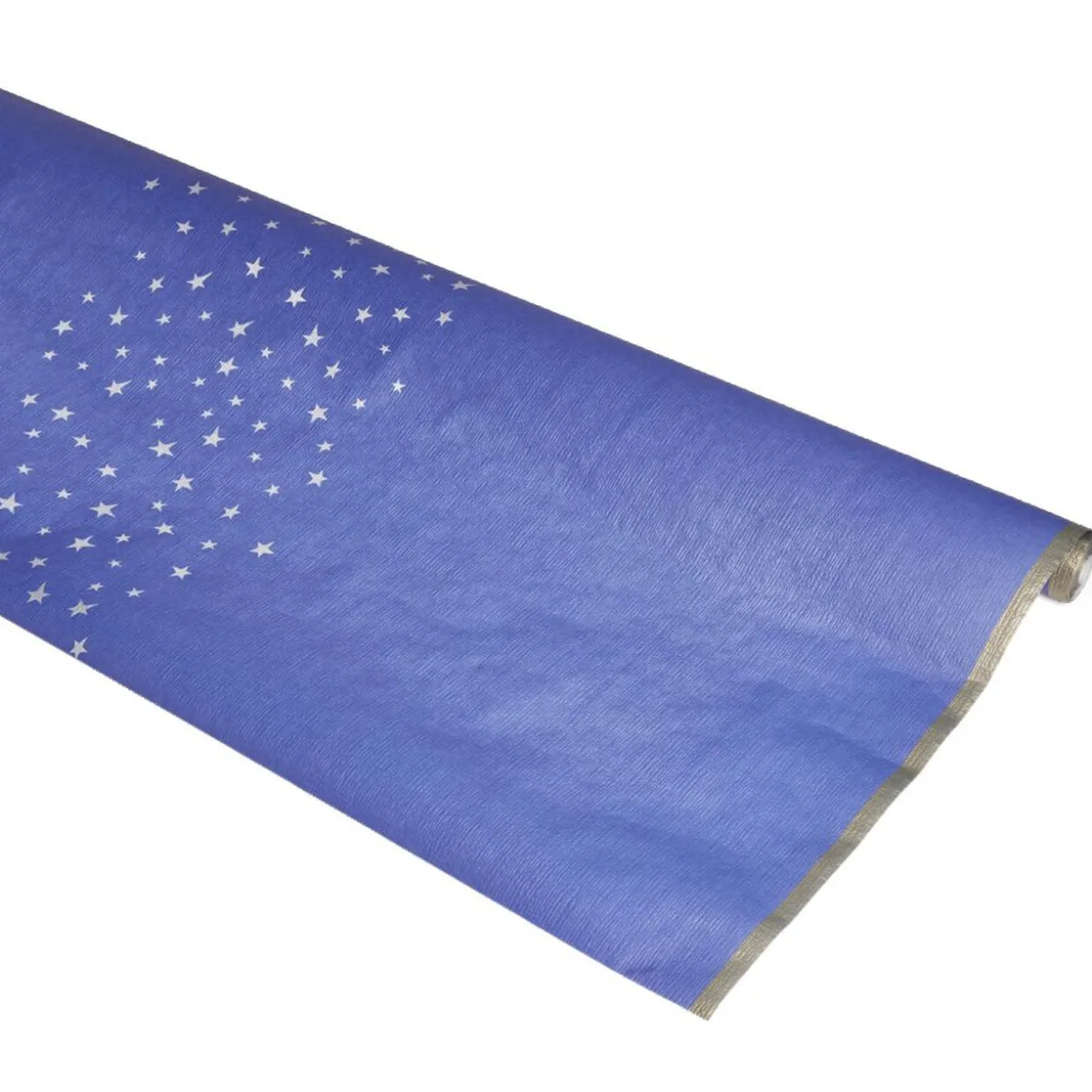 Nappe en papier bleu motifs étoiles 6m