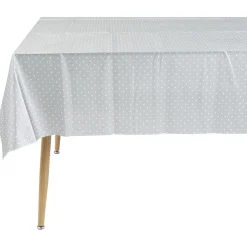 Nappe en papier grise à pois blancs