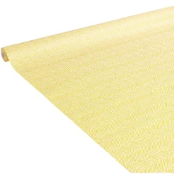 Nappe en papier motif géométrique blanc et jaune 1,20x6m