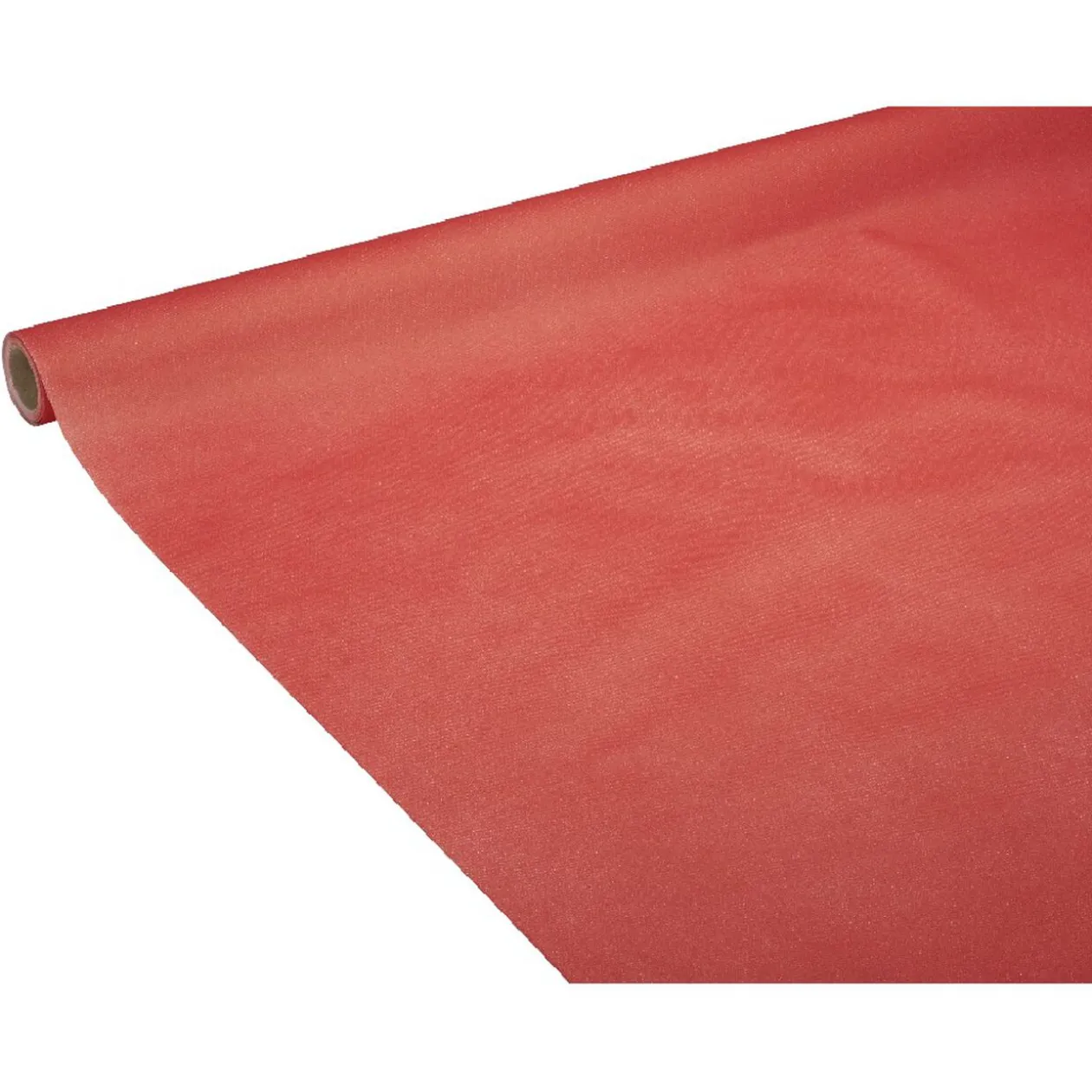 Nappe en papier voie sèche effet tissu rouge 4 m