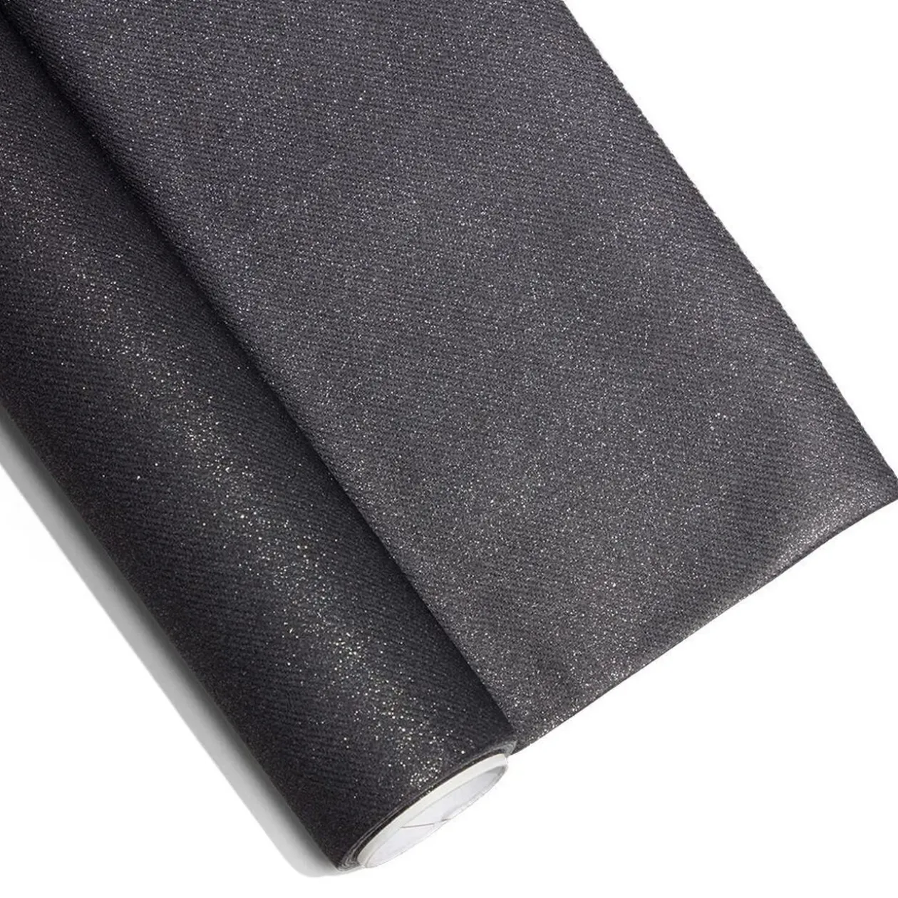 Nappe jetable 120x400cm tissu intissé noir pailleté