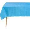 Nappe pliée effet satin bleu