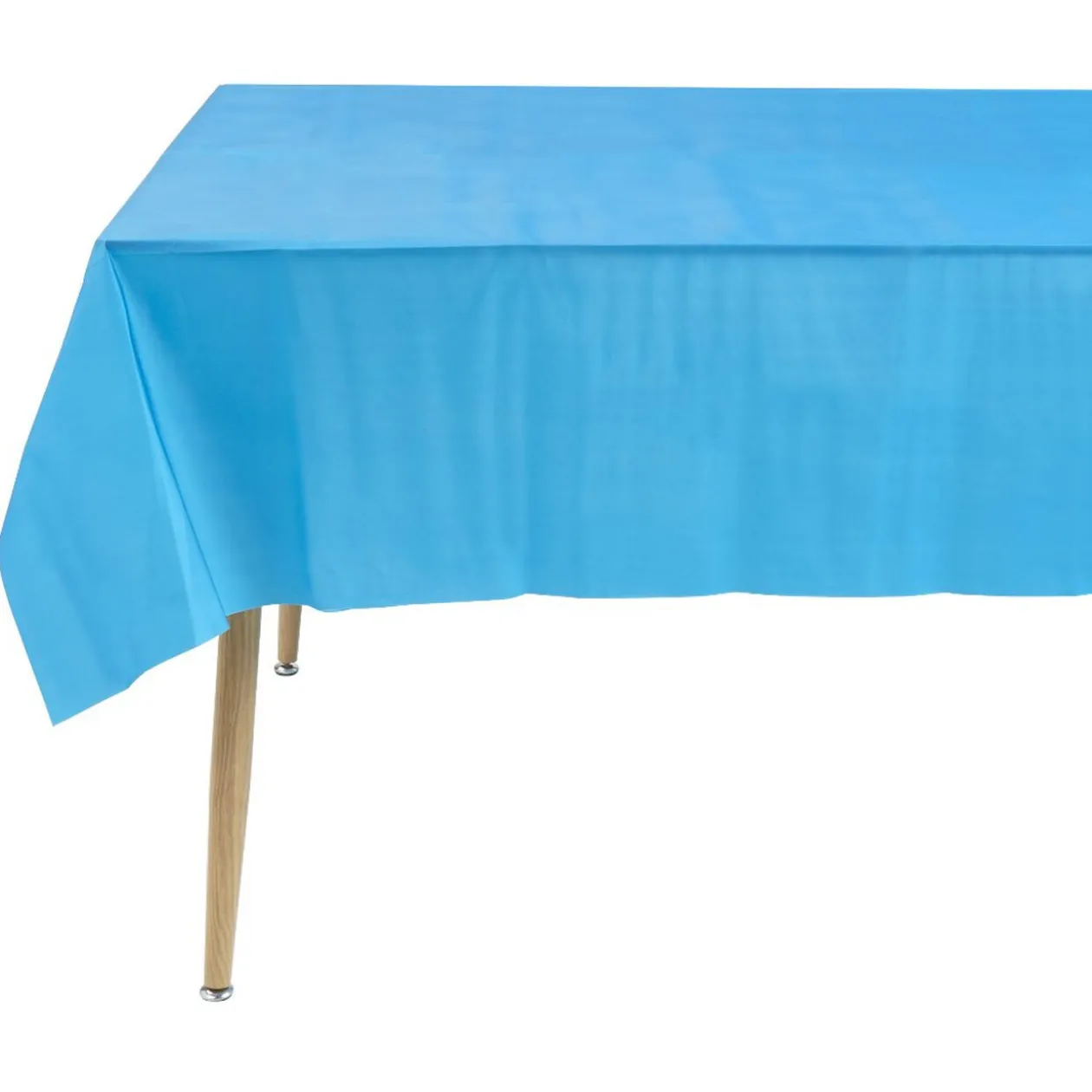 Nappe pliée effet satin bleu