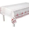 Nappe pliée motif sapins de Noël rouge et blanche