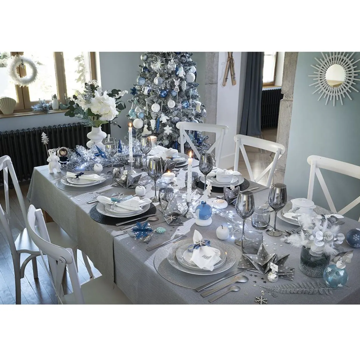 Nappe rectangulaire jetable Airlaid gris 120x400 cm