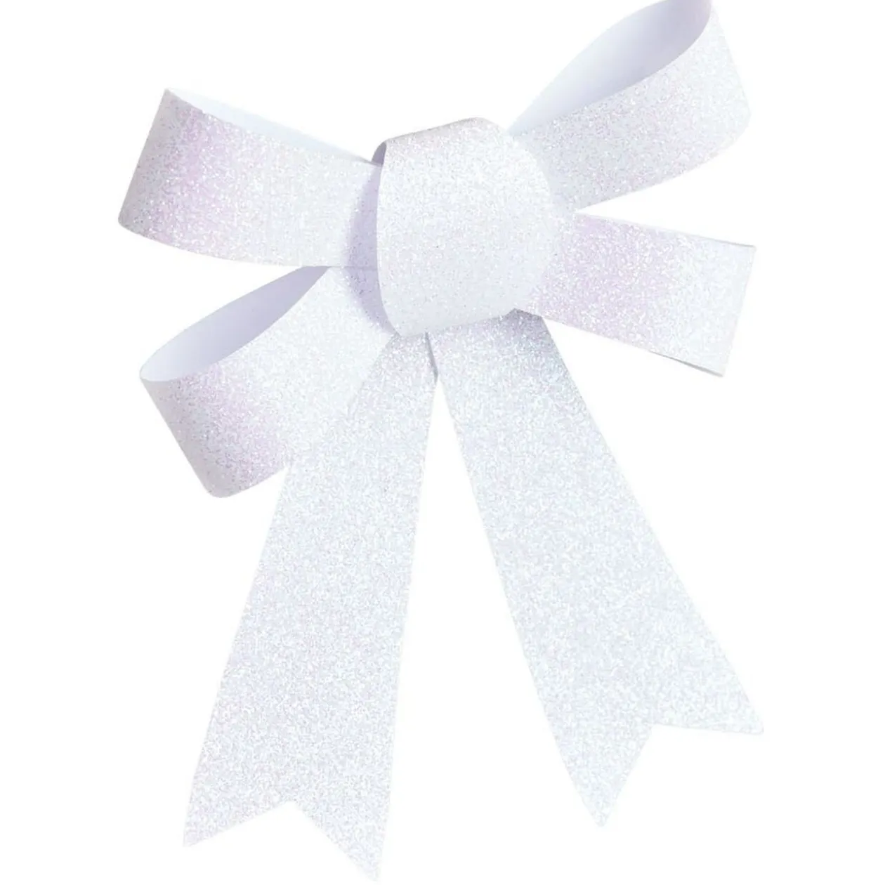 Noeud à suspendre pailleté blanc iridescent x3