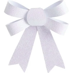 Noeud à suspendre pailleté blanc iridescent x3