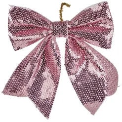 Noeud à suspendre sequin rose ou doré 13x13cm